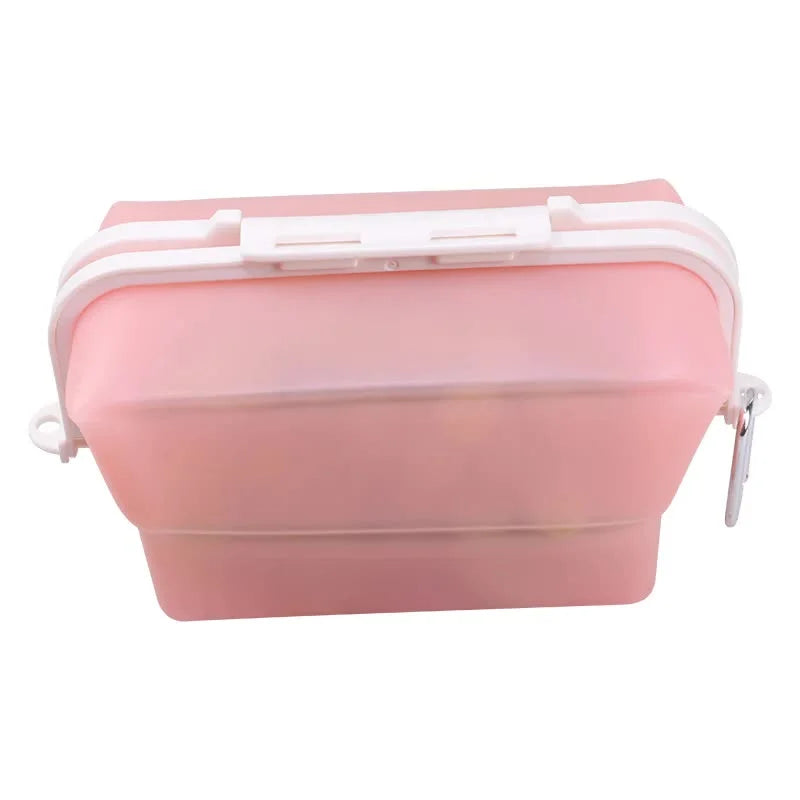 Set Of Two Pink Collapsible Silicone