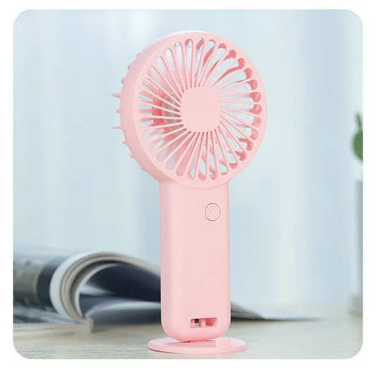 2 PCS Pink Cute USB Rechargeable Handheld Fan - Phone Stand