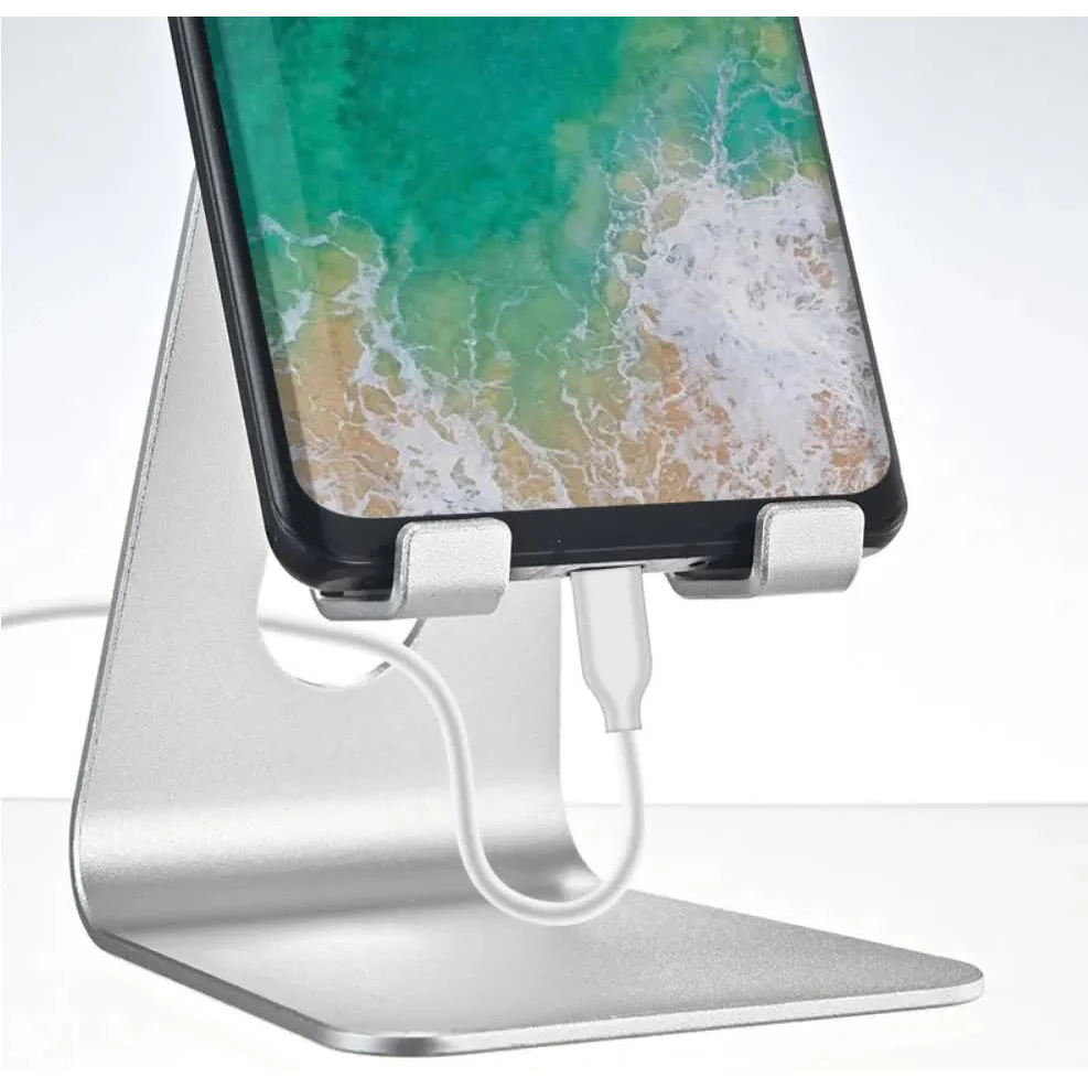 2 Pcs Pink Foldable Aluminum Alloy Phone & Tablet Stand