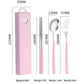 2 - pcs Pink Reusable Travel Utensil Set with Case - 304