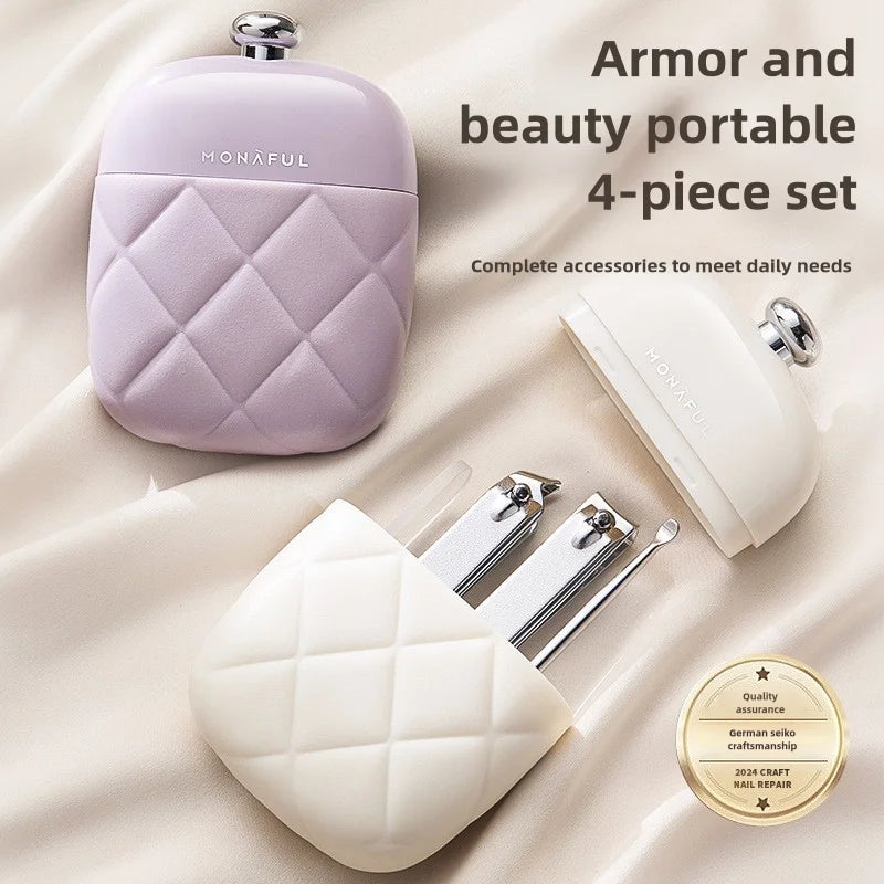 2 Pcs Purple Portable Nail Care Kit - Compact Manicure Set