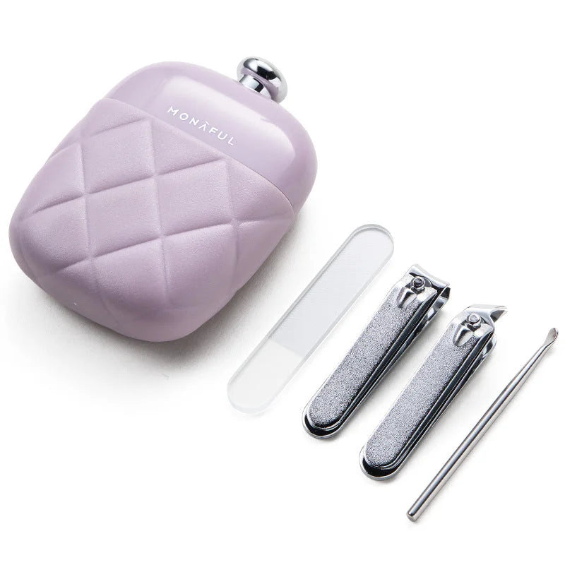 2 Pcs Purple Portable Nail Care Kit - Compact Manicure Set