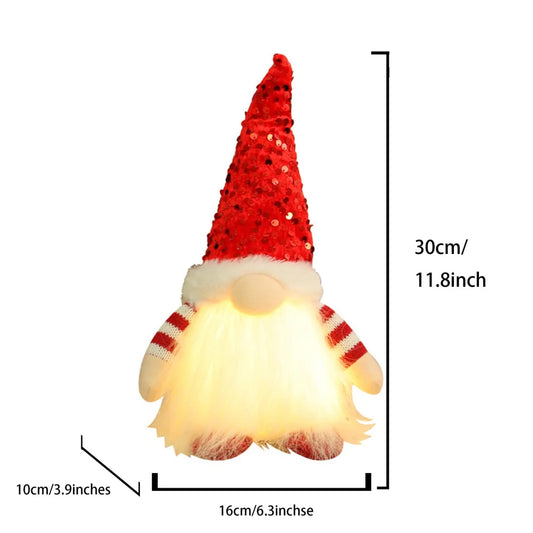 2 Pcs Red Charming Light-Up Christmas Gnome - Festive