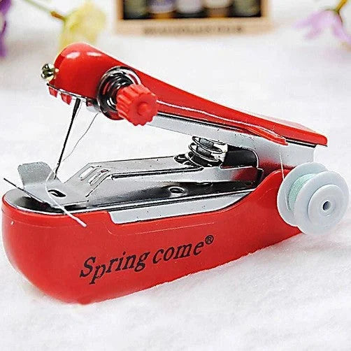2 Pcs Red Portable Mini Handheld Sewing Machine - Manual