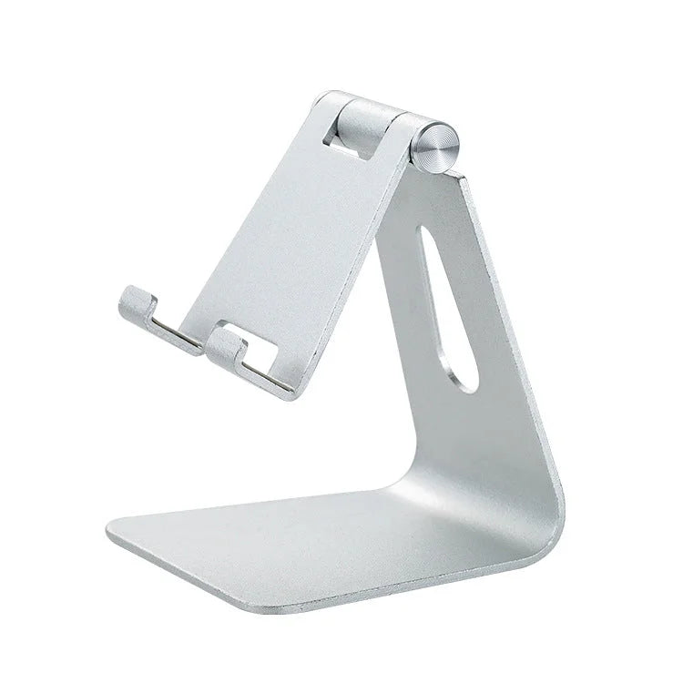2 Pcs Silver Foldable Aluminum Alloy Phone & Tablet Stand