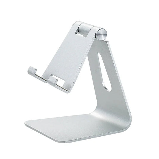 2 Pcs Silver Foldable Aluminum Alloy Phone & Tablet Stand
