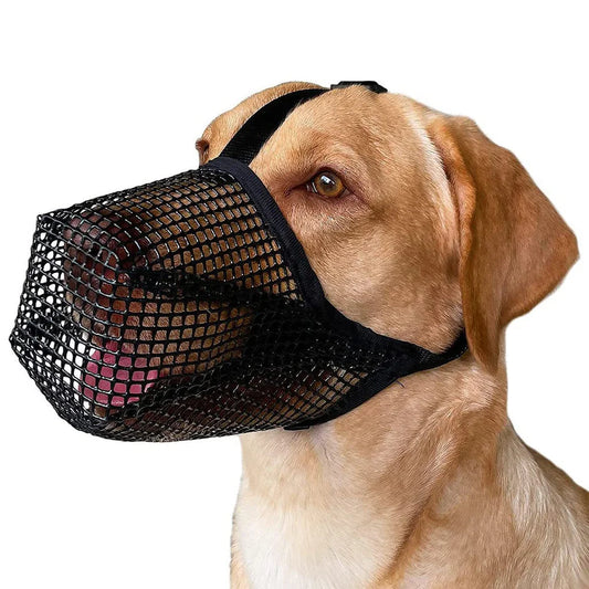2 Pcs Size L Black Breathable Mesh Dog Muzzle