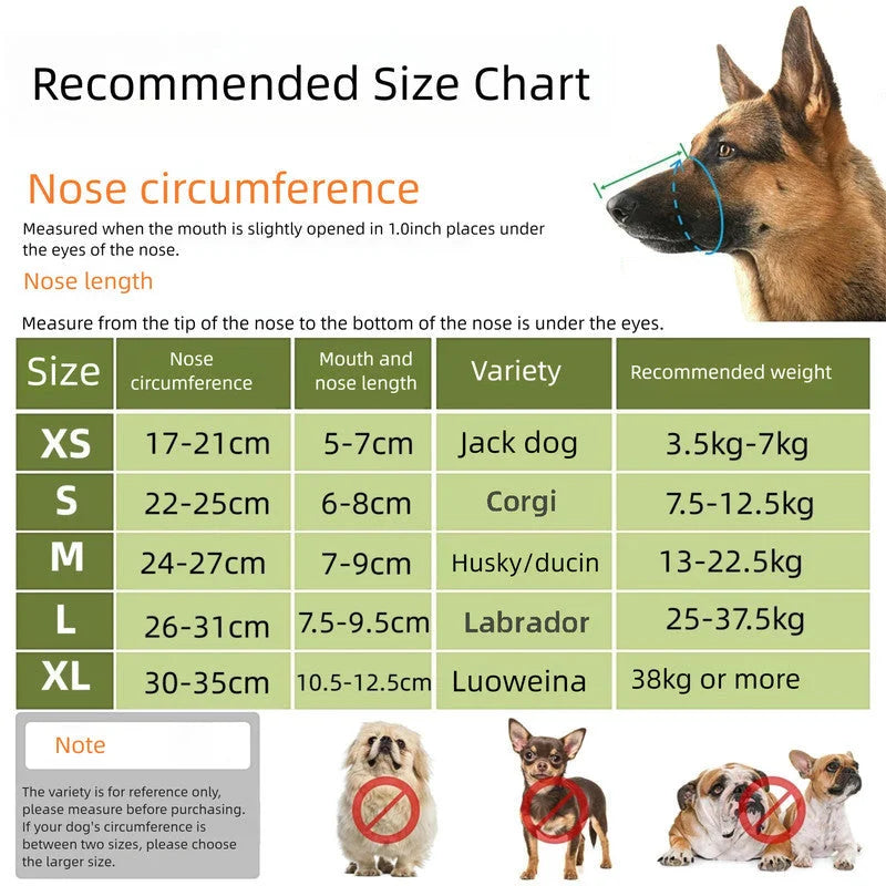 2 Pcs Size M Grey Breathable Mesh Dog Muzzle - Anti-Barking