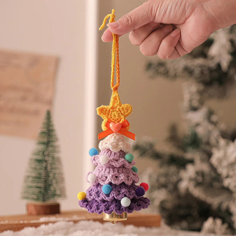 2 Pcs Style B Yellow and Purple Handmade Crochet Christmas