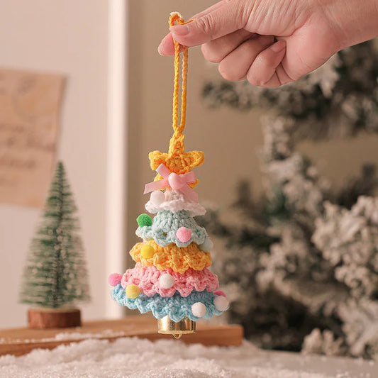 2 Pcs Style D Colorful Handmade Crochet Christmas Tree