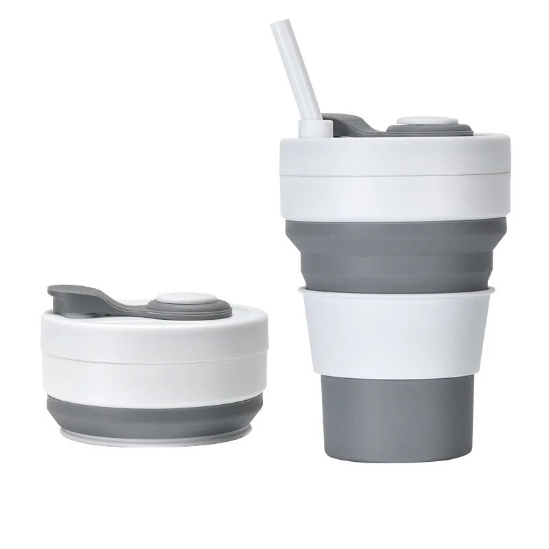 Set Of Two White and Grey 350ml Collapsible