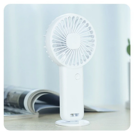 2 PCS White Cute USB Rechargeable Handheld Fan - Phone
