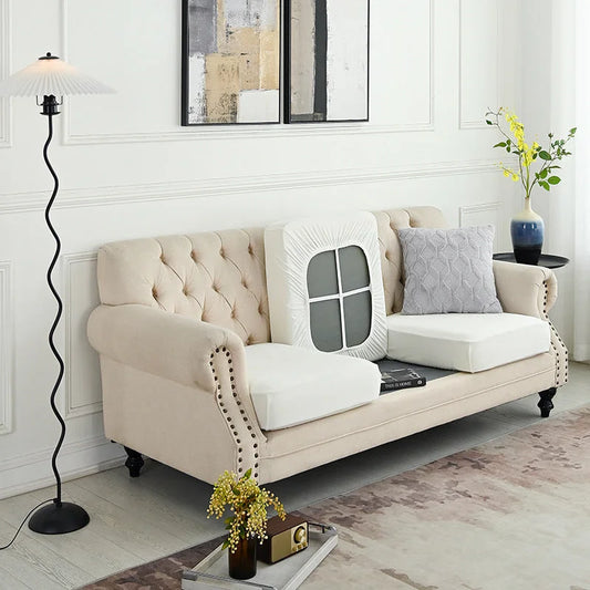 2 Pcs White Elegant Polyester Sofa Cover - Full Protection