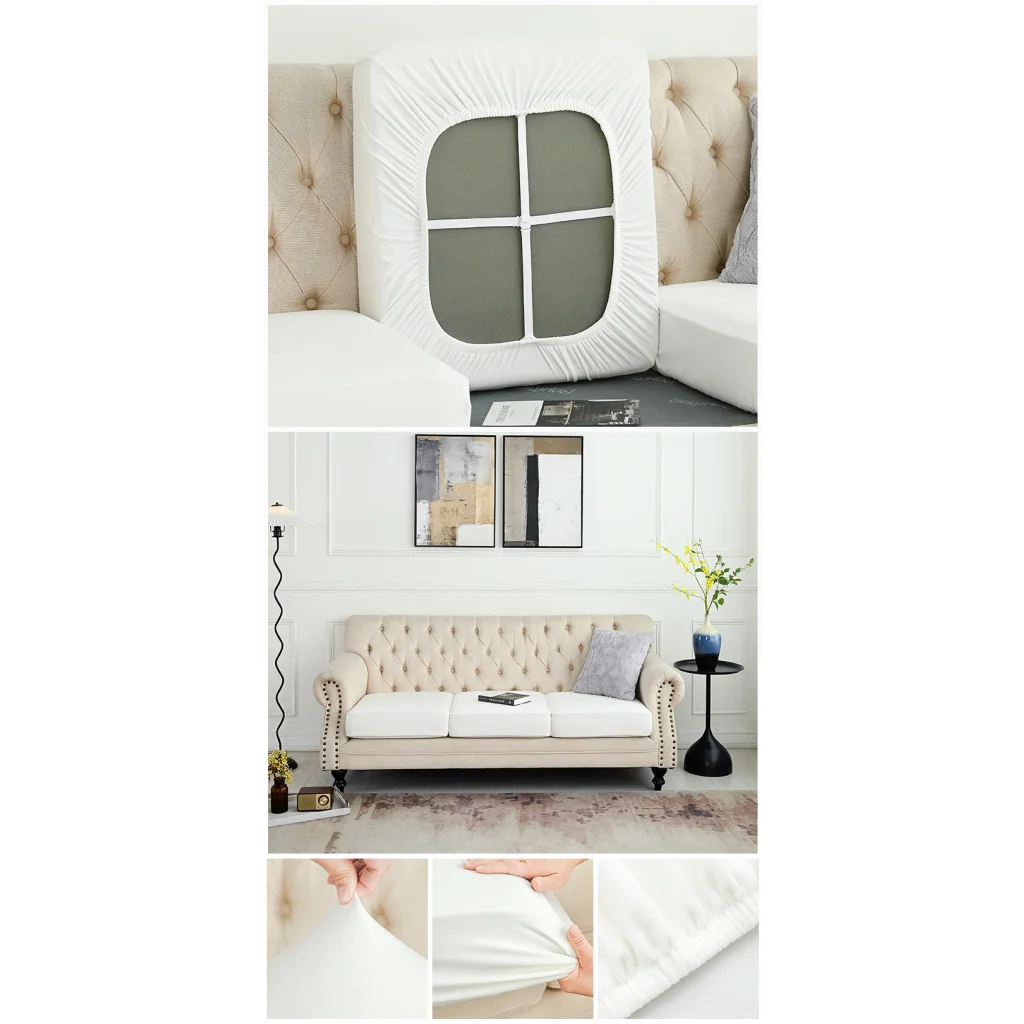 2 Pcs White Elegant Polyester Sofa Cover - Full Protection