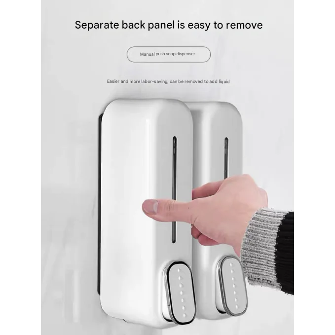 2 Pcs White Modern Wall-Mounted Press Soap Dispenser