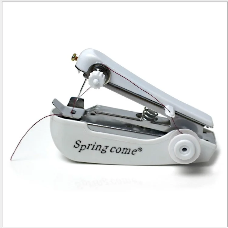 2 Pcs White Portable Mini Handheld Sewing Machine - Manual