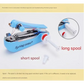 2 Pcs White Portable Mini Handheld Sewing Machine - Manual