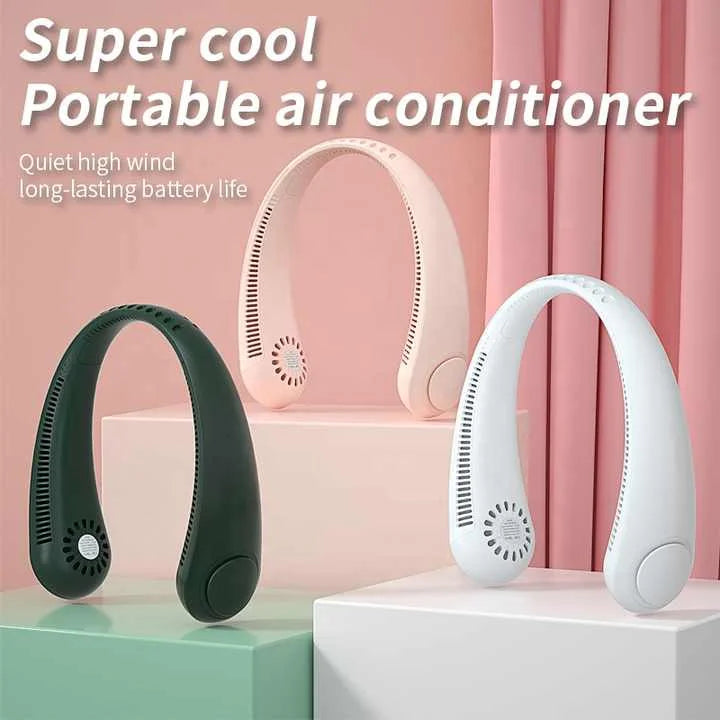 2 PCS White Portable Neck Fan - Hands-Free Personal Fan