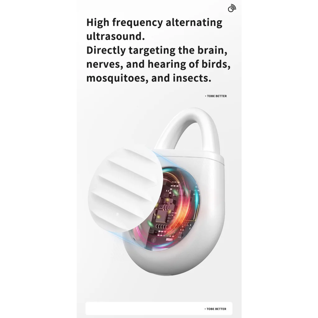 2 Pcs White Portable Ultrasonic Pest Repeller