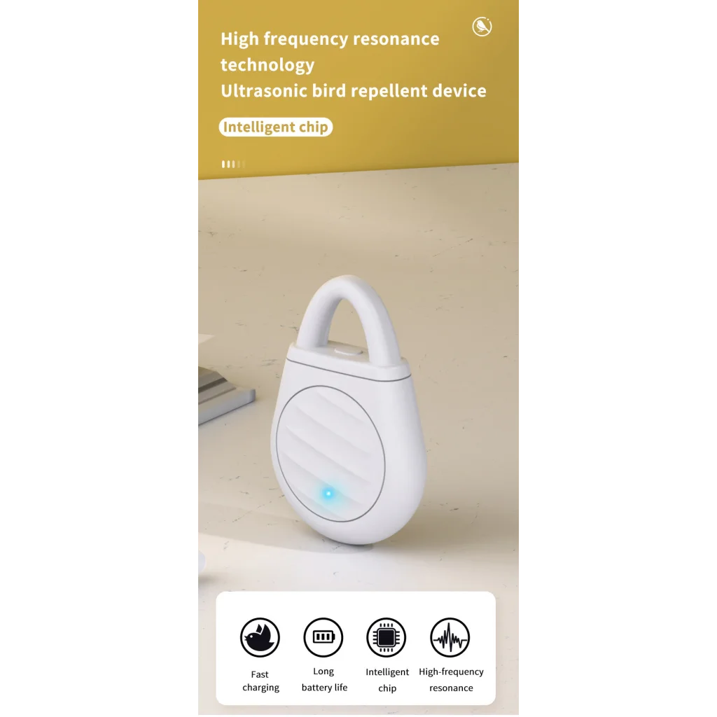 2 Pcs White Portable Ultrasonic Pest Repeller