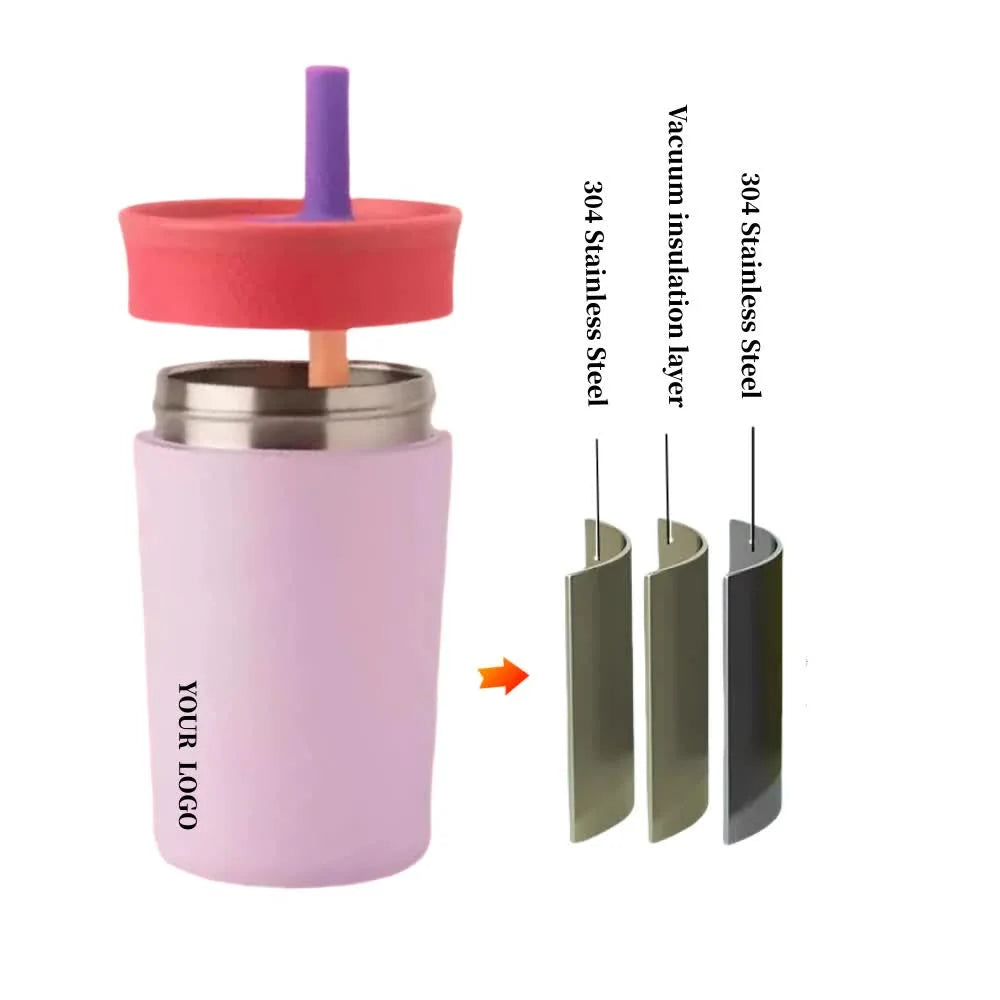 2 Pcs Yellow 12oz Insulated Tumbler with Straw - 304