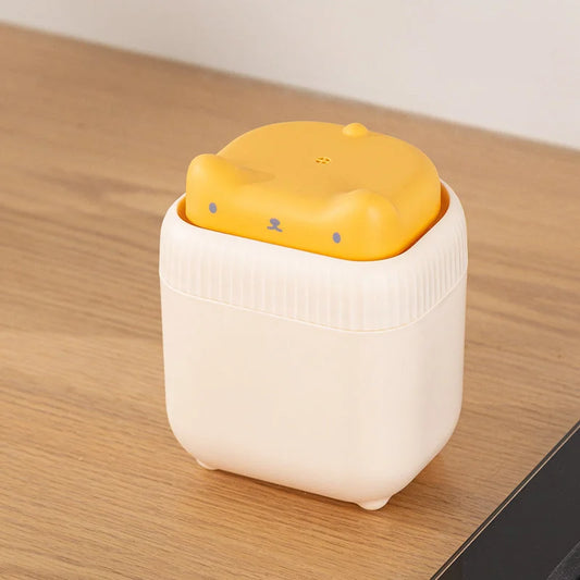 2 Pcs Yellow Cute Cat Press-to-Dispense Soap Pump & Sponge