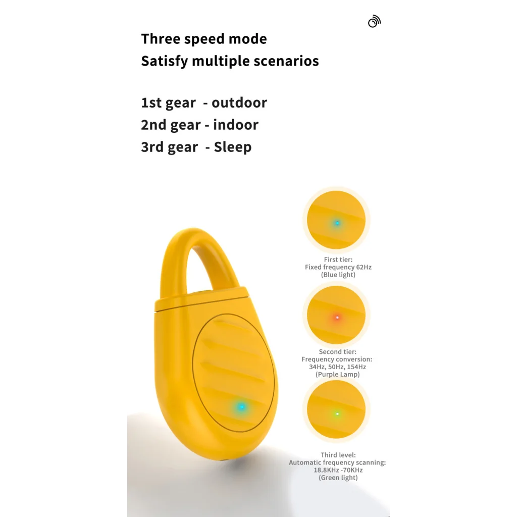 2 Pcs Yellow Portable Ultrasonic Pest Repeller