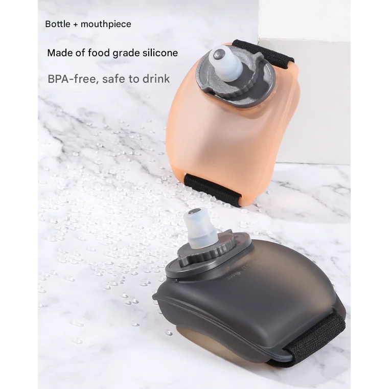 2-Pices Black Ergonomic Wearable Hydration Flask