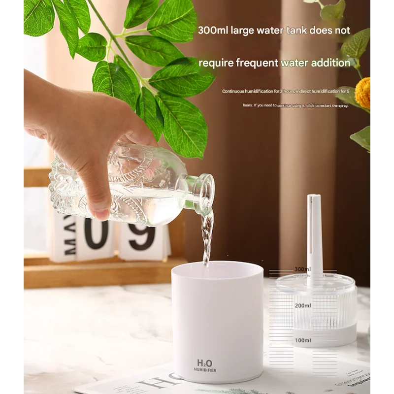 2-Piece Pink Mini Desktop Humidifier - Portable Mist Maker