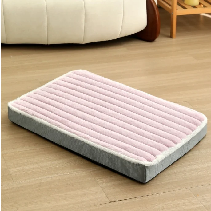 2-Piece Purple-pink Sponge large pet bed - plush dog mat