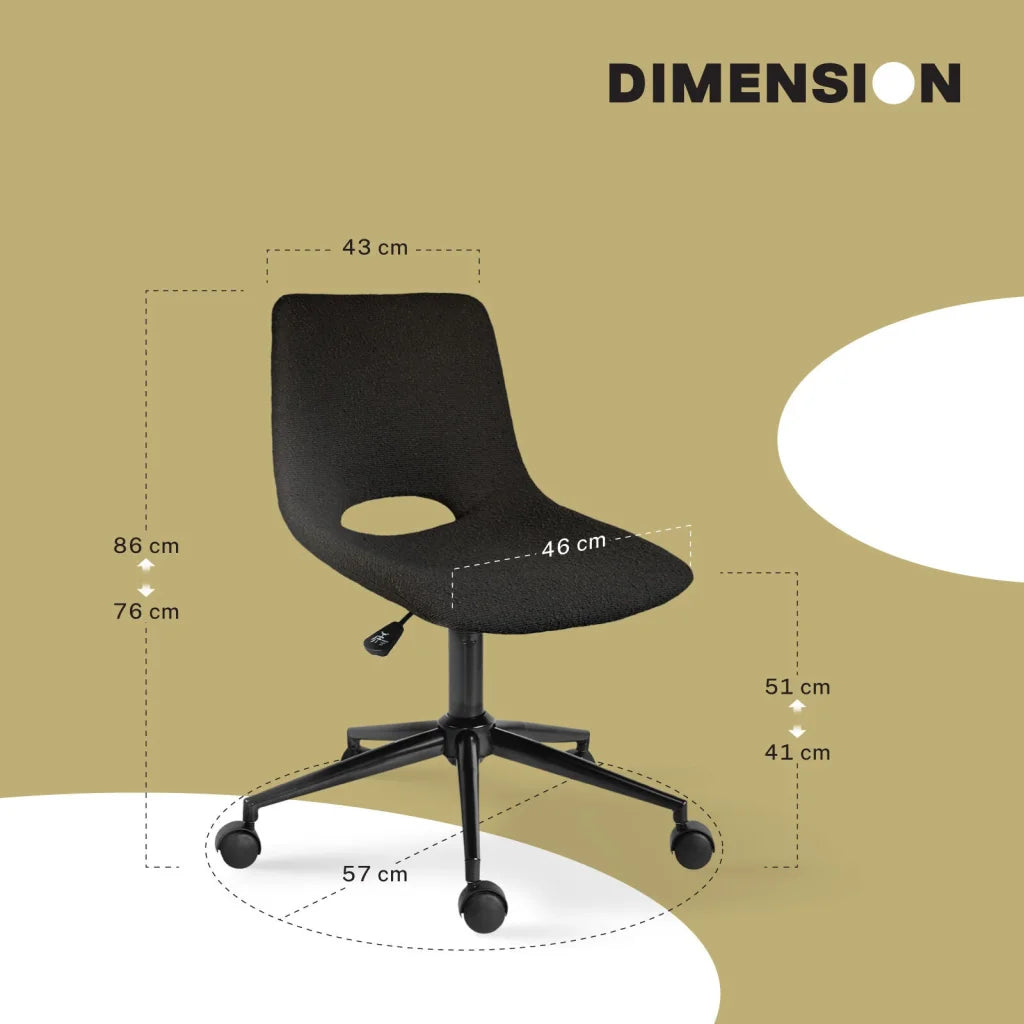 2 Set Office Desk Chair - Loop Yarn Fabric Home Swivel