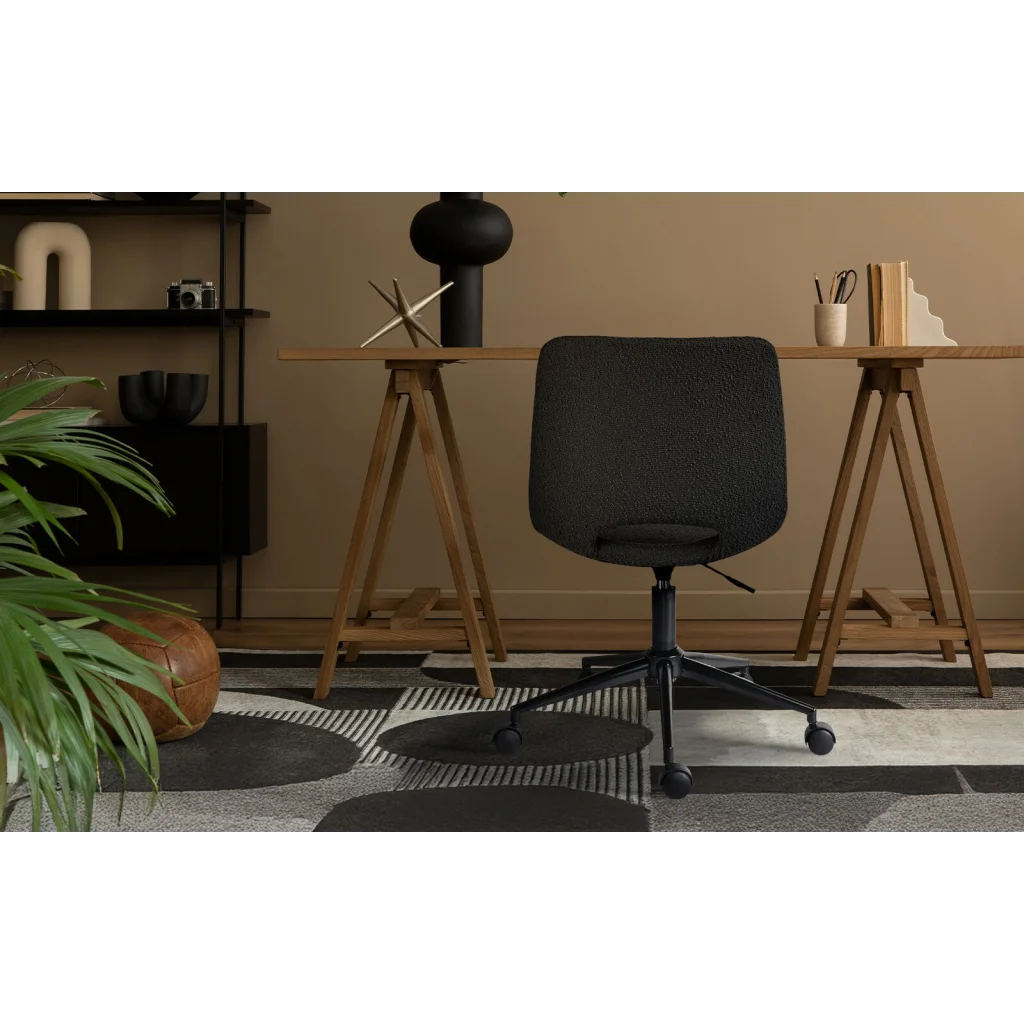 2 Set Office Desk Chair - Loop Yarn Fabric Home Swivel