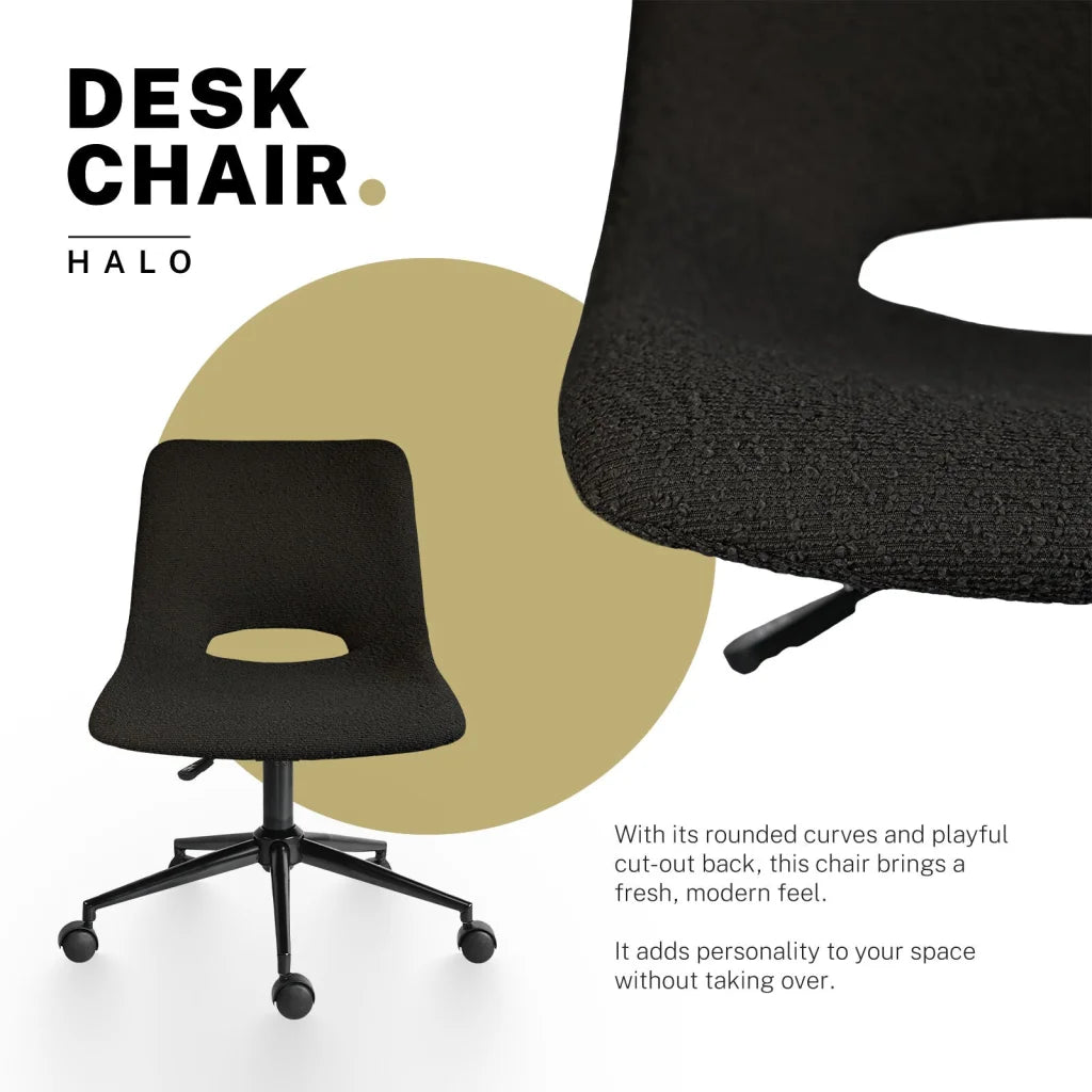 2 Set Office Desk Chair - Loop Yarn Fabric Home Swivel