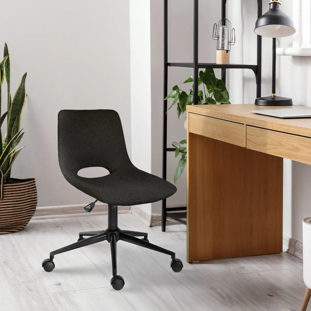 2 Set Office Desk Chair - Loop Yarn Fabric Home Swivel