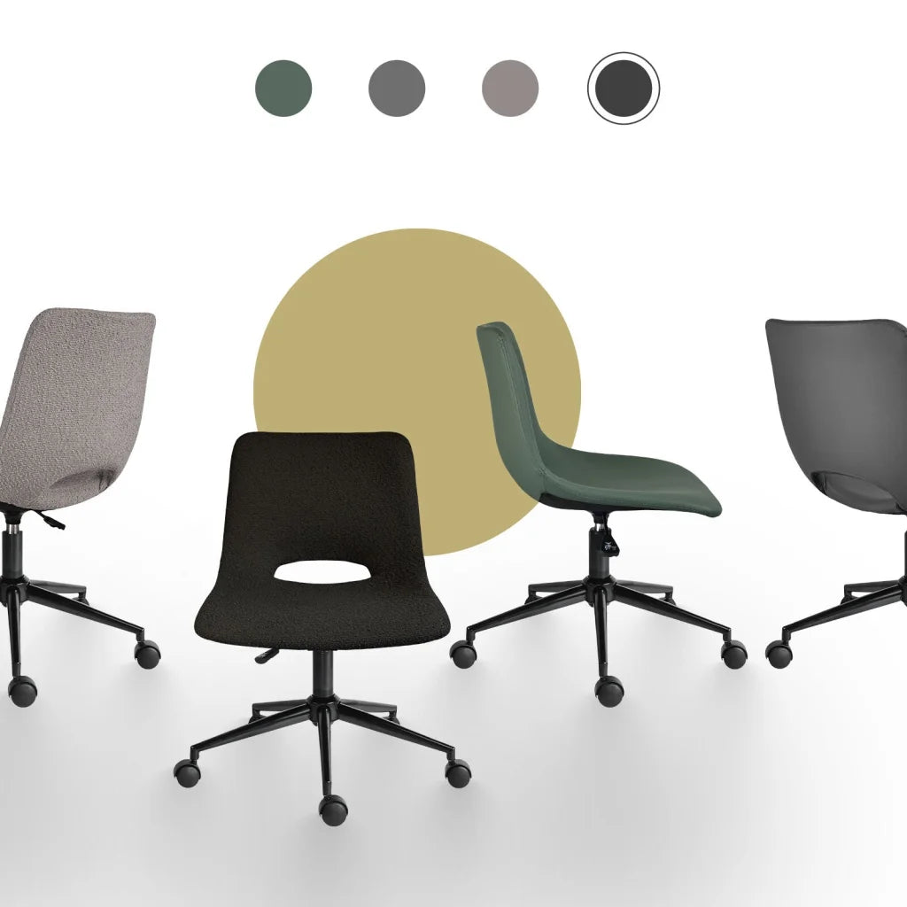 2 Set Office Desk Chair - Loop Yarn Fabric Home Swivel