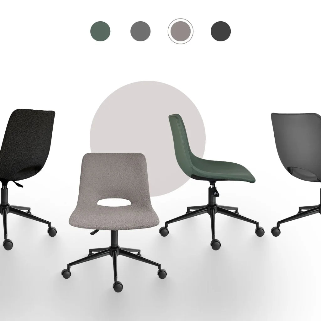 2 Set Office Desk Chair - Loop Yarn Fabric Home Swivel