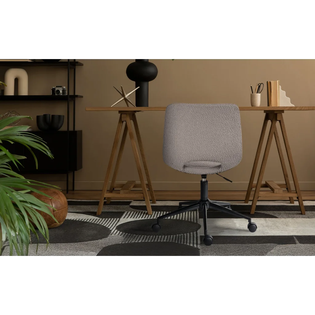 2 Set Office Desk Chair - Loop Yarn Fabric Home Swivel