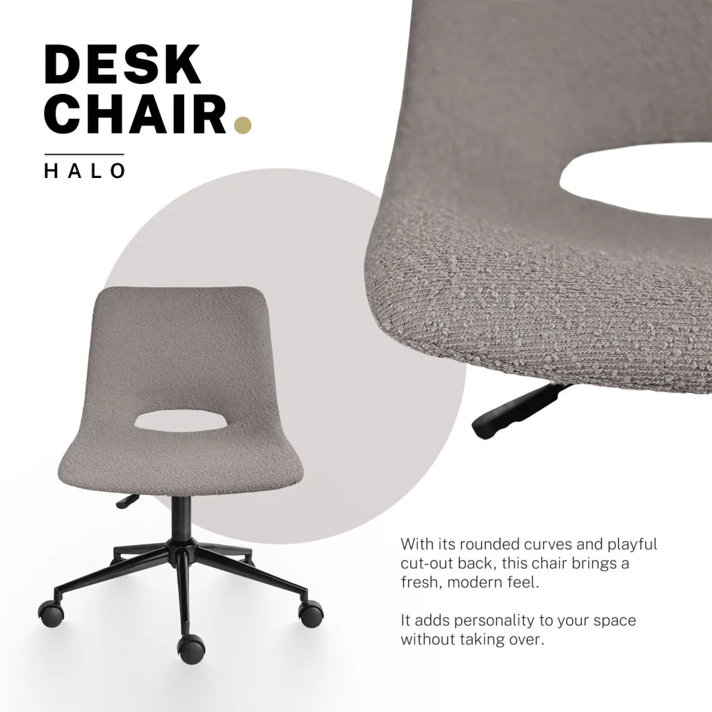 2 Set Office Desk Chair - Loop Yarn Fabric Home Swivel