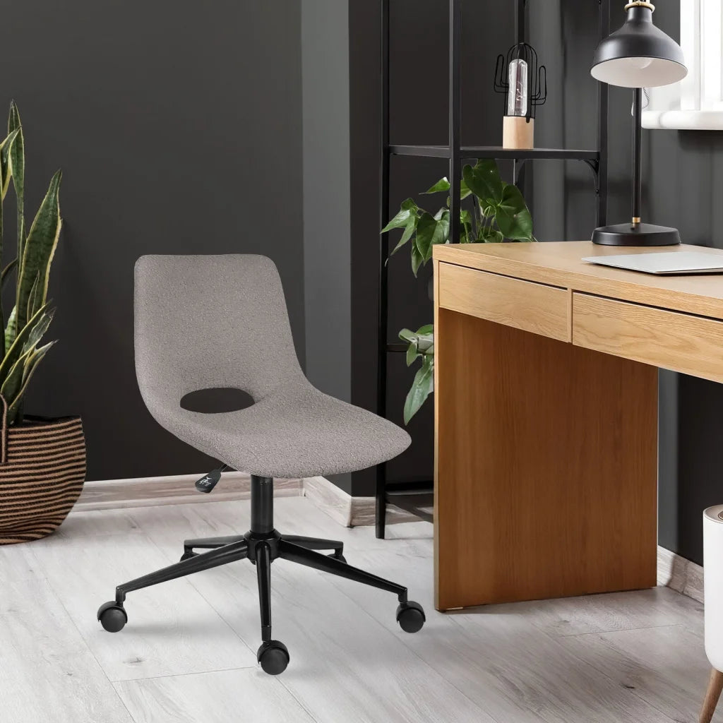 2 Set Office Desk Chair - Loop Yarn Fabric Home Swivel
