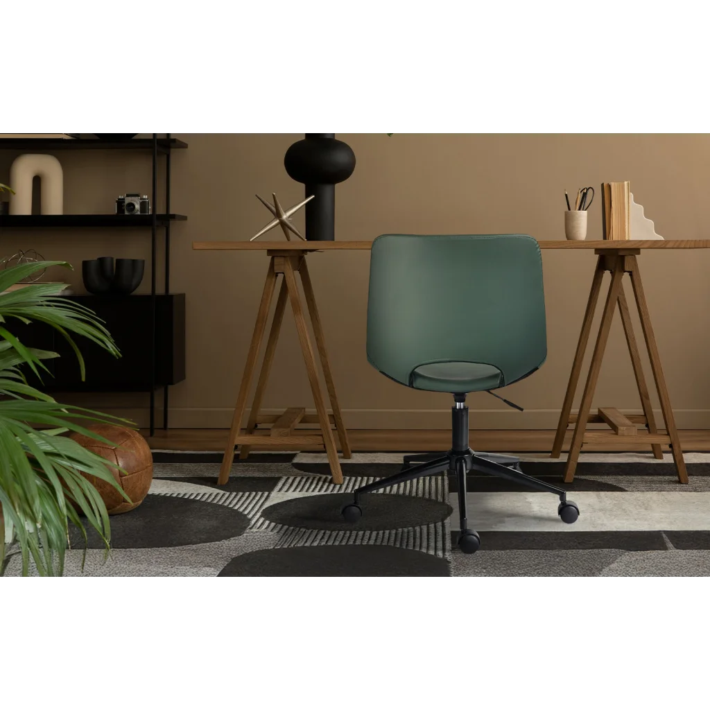 2 Set Office Desk Chair - PU Leather Home Swivel Chair