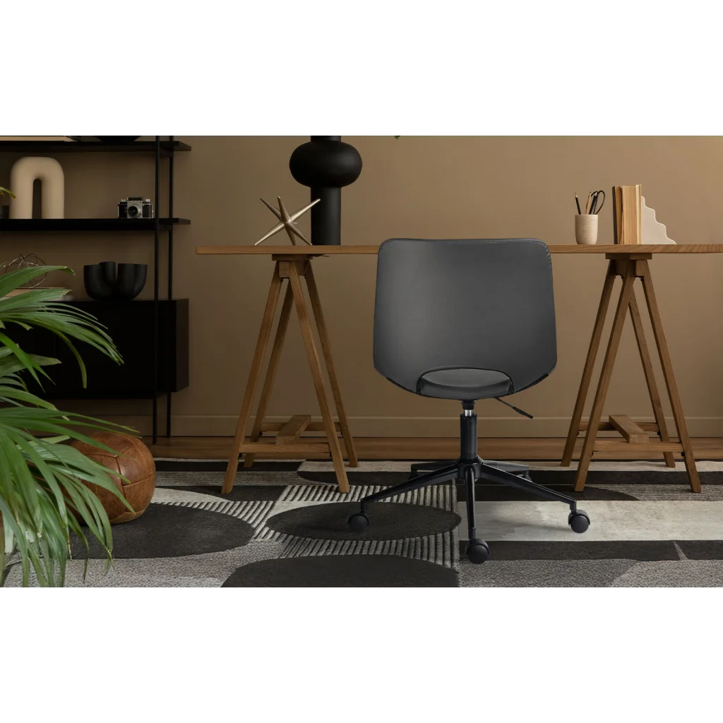 2 Set Office Desk Chair - PU Leather Home Swivel Chair