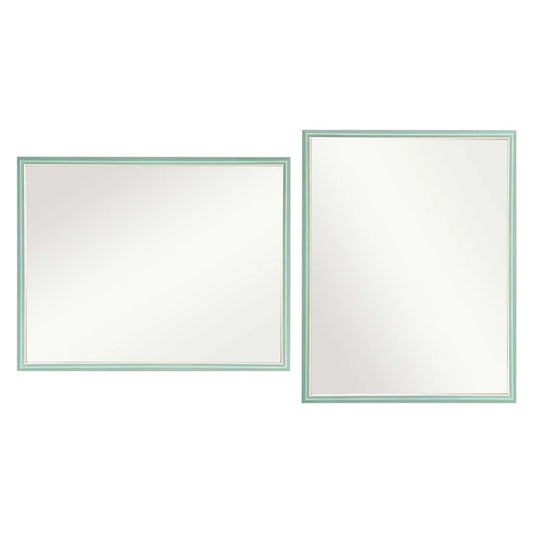 2 Set Wall Mirror Rectangular Frame Bathroom 70x90cm