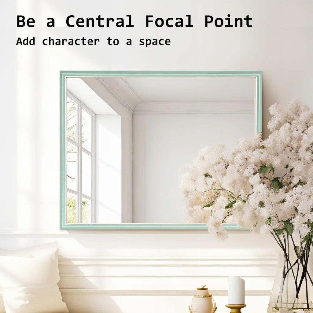 2 Set Wall Mirror Rectangular Frame Bathroom 70x90cm