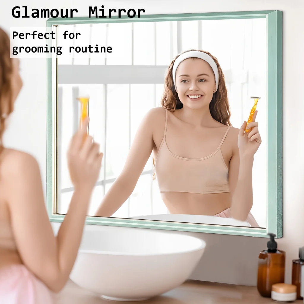 2 Set Wall Mirror Rectangular Frame Bathroom 70x90cm