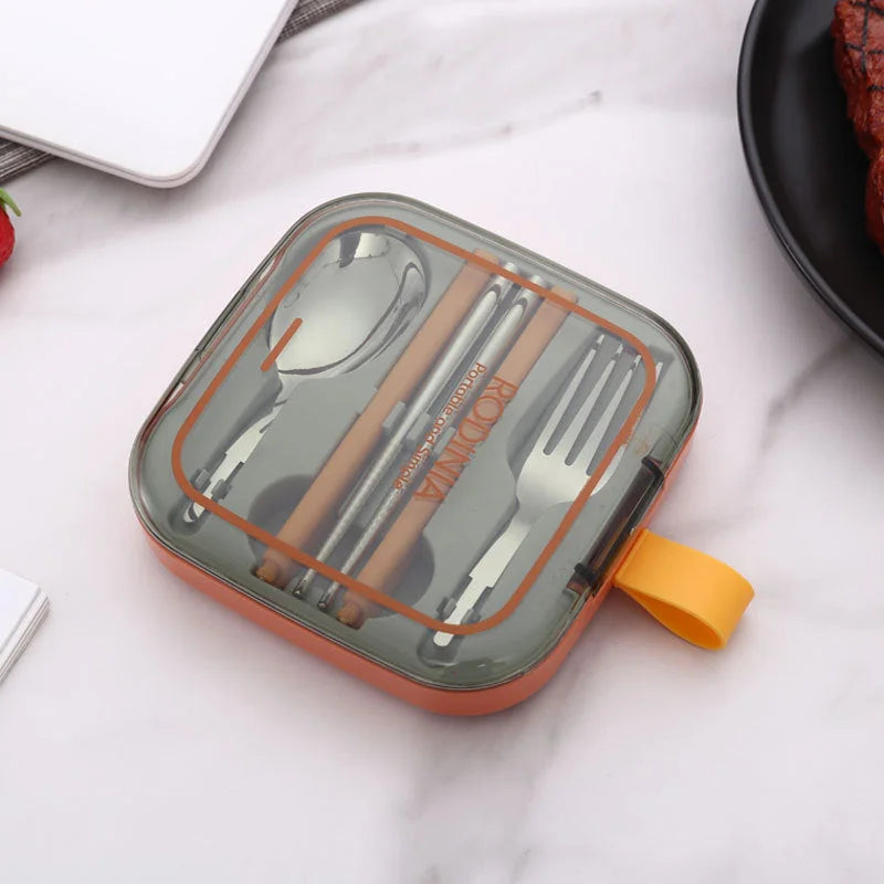2 Sets Orange And Grey Portable