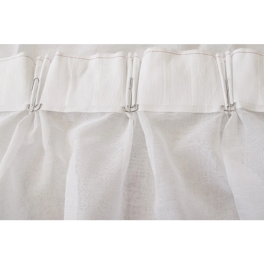 2 Sheer Voile Curtains 530cm wide 230cm long + 30 Hooks New
