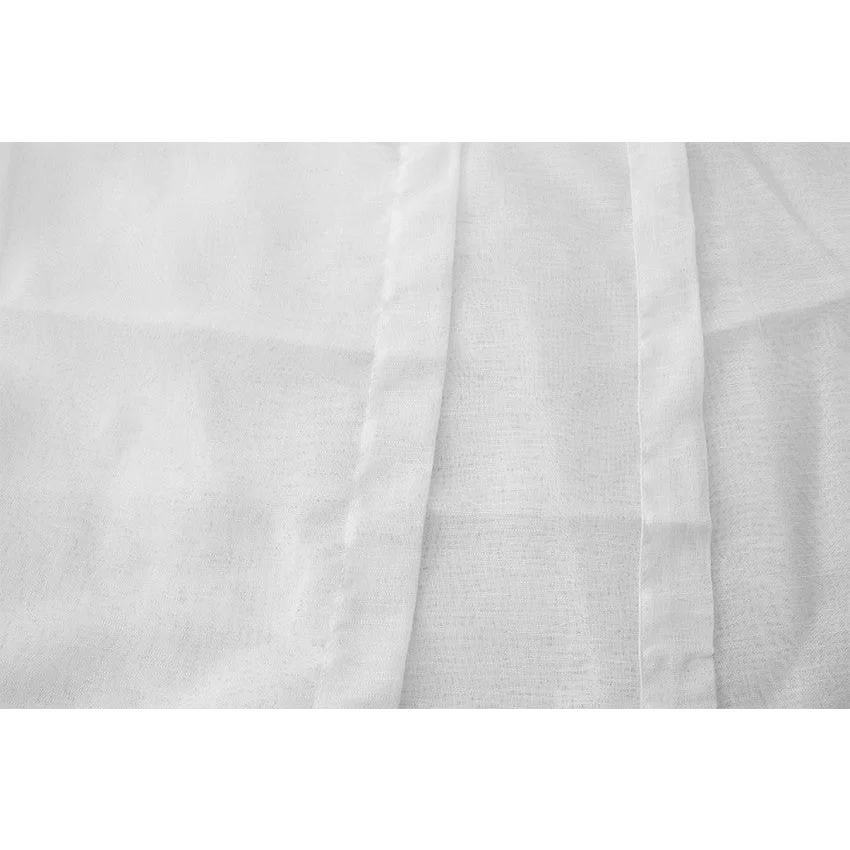 2 Sheer Voile Curtains 530cm wide 230cm long + 30 Hooks New