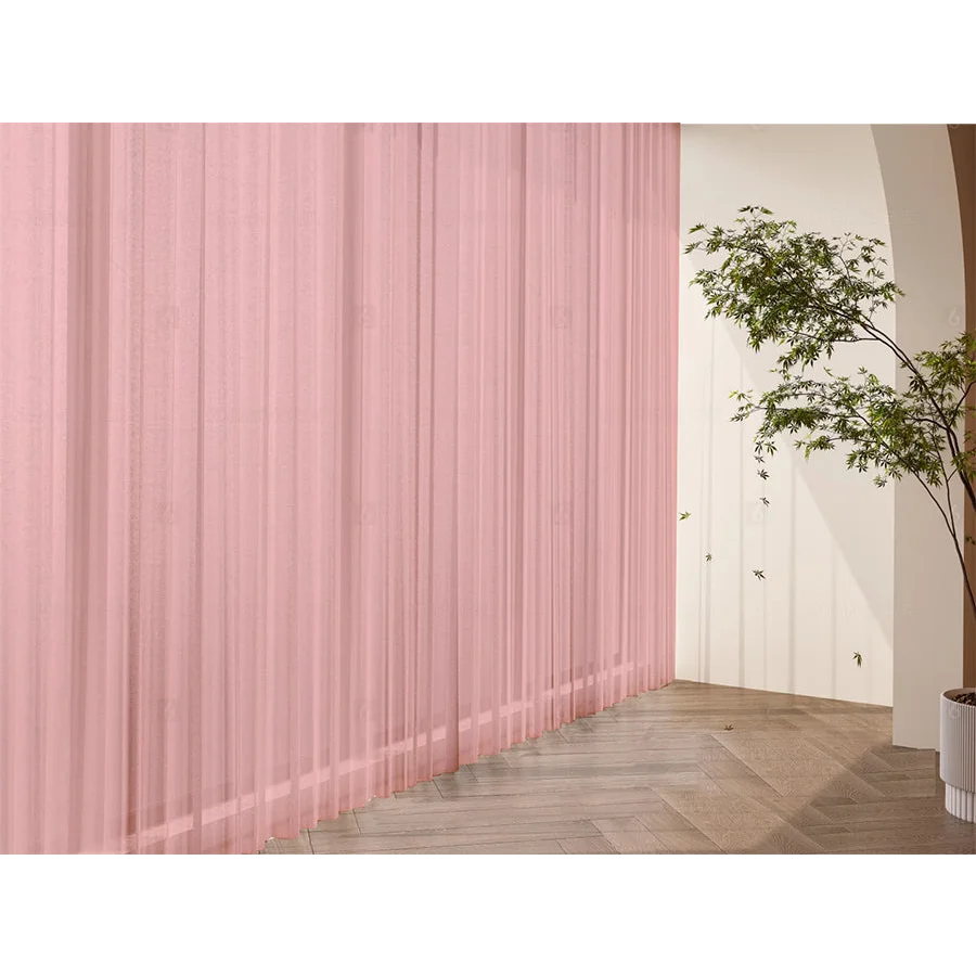 2 Sheer Voile Curtains 544cm wide 230cm drop + 30 Hooks