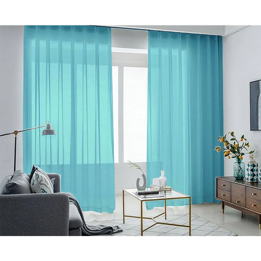 2 Sheer Voile Curtains 544cm x 230cm Drop + Hooks Pinch
