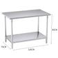 2-Tier Commercial Catering Kitchen Prep Work Bench Table Stainless Steel 1207085cm - Premium